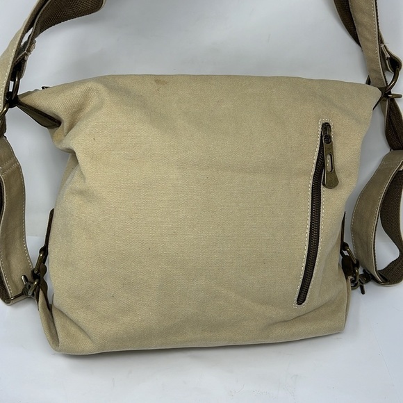 Selena Vaughar Large Canvas Zip Top Crossbody Shoulder Bag - Picture 9 of 13